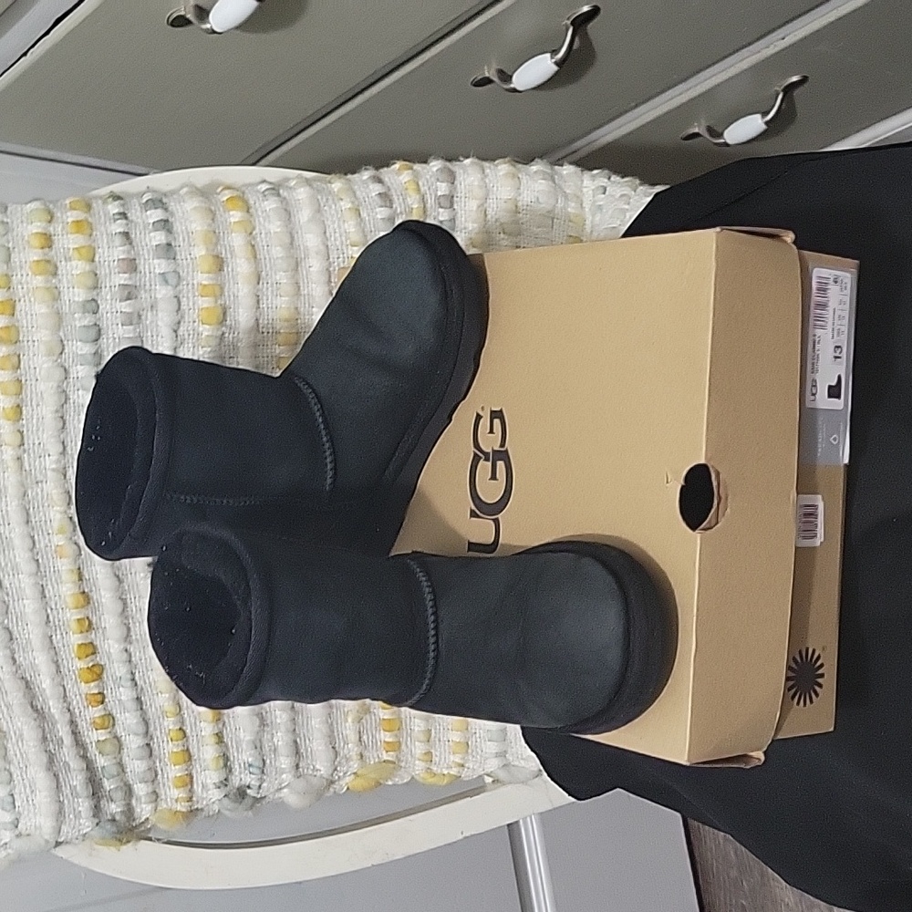 UGG Kids Classic Black Slip On Boots